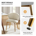 Chaise de salle à manger d'appoint moderne glamour, revêtue, avec dossier capitonné et petite base