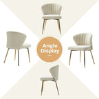 Chaise de salle à manger d'appoint moderne glamour, revêtue, avec dossier capitonné et petite base