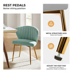 Chaise de salle à manger d'appoint moderne glamour, revêtue, avec dossier capitonné et petite base