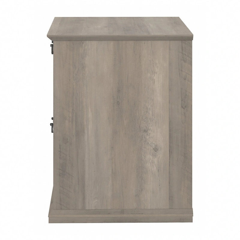 Classeur latéral de ferme, 2 tiroirs, Chêne blanc lin / Gris bois flotté, Utilisateur unique