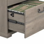 Classeur latéral de ferme, 2 tiroirs, Chêne blanc lin / Gris bois flotté, Utilisateur unique
