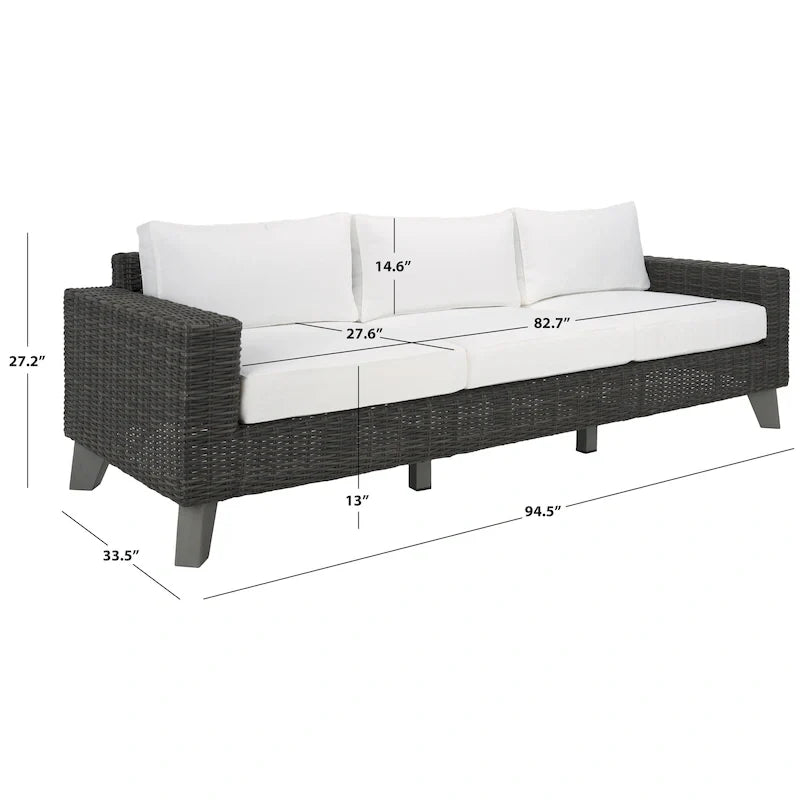 Canapé de patio en osier Safavieh Couture Margarita - 95 larg. x 34 prof. x 27 haut.