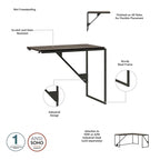 Bureau d'angle industriel en forme de L de 62 W