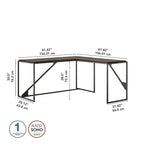 Bureau d'angle industriel en forme de L de 62 W