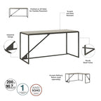 Bureau d'angle industriel en forme de L de 62 W