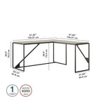 Bureau d'angle industriel en forme de L de 62 W