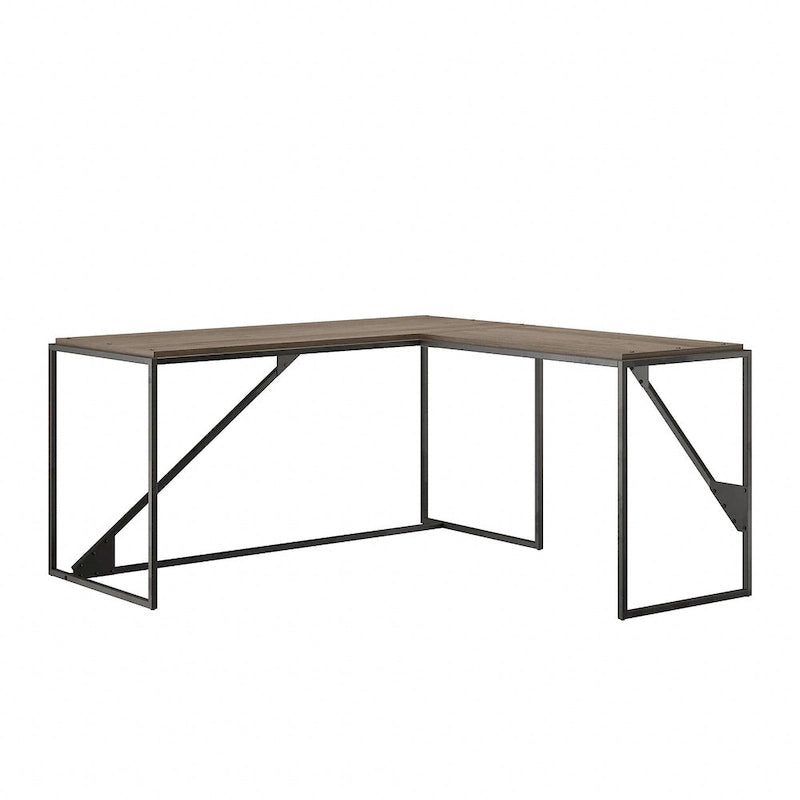 Bureau d'angle industriel en forme de L de 62 W