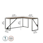 Bureau d'angle industriel en forme de L de 62 W