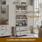 64 Armoire de cuisine haute avec 2 tiroirs et portes