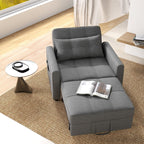 Canapé-lit convertible 3 en 1, chaise longue rembourrée réglable et pliable