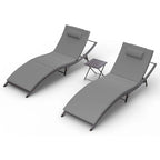 Ensemble de 3 chaises longues d'extérieur Kullavik