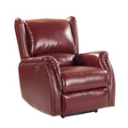 Fauteuil inclinable électrique Eduardo en cuir véritable avec port USB (ensemble de 2)