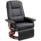 Fauteuil de relaxation pivotant réglable en cuir avec repose-pieds et accoudoirs