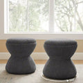 VANOMi Ottoman rembourré Boucle Djembe avec base pivotante, pouf, tabouret de coiffeuse pivotant pour salon, dressing (lot de 2)
