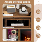 Meuble TV cheminée Costway avec lumières LED et cheminée électrique 18 pouces pour - Voir détails