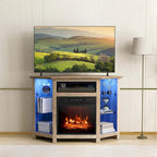 Meuble TV cheminée Costway avec lumières LED et cheminée électrique 18 pouces pour - Voir détails