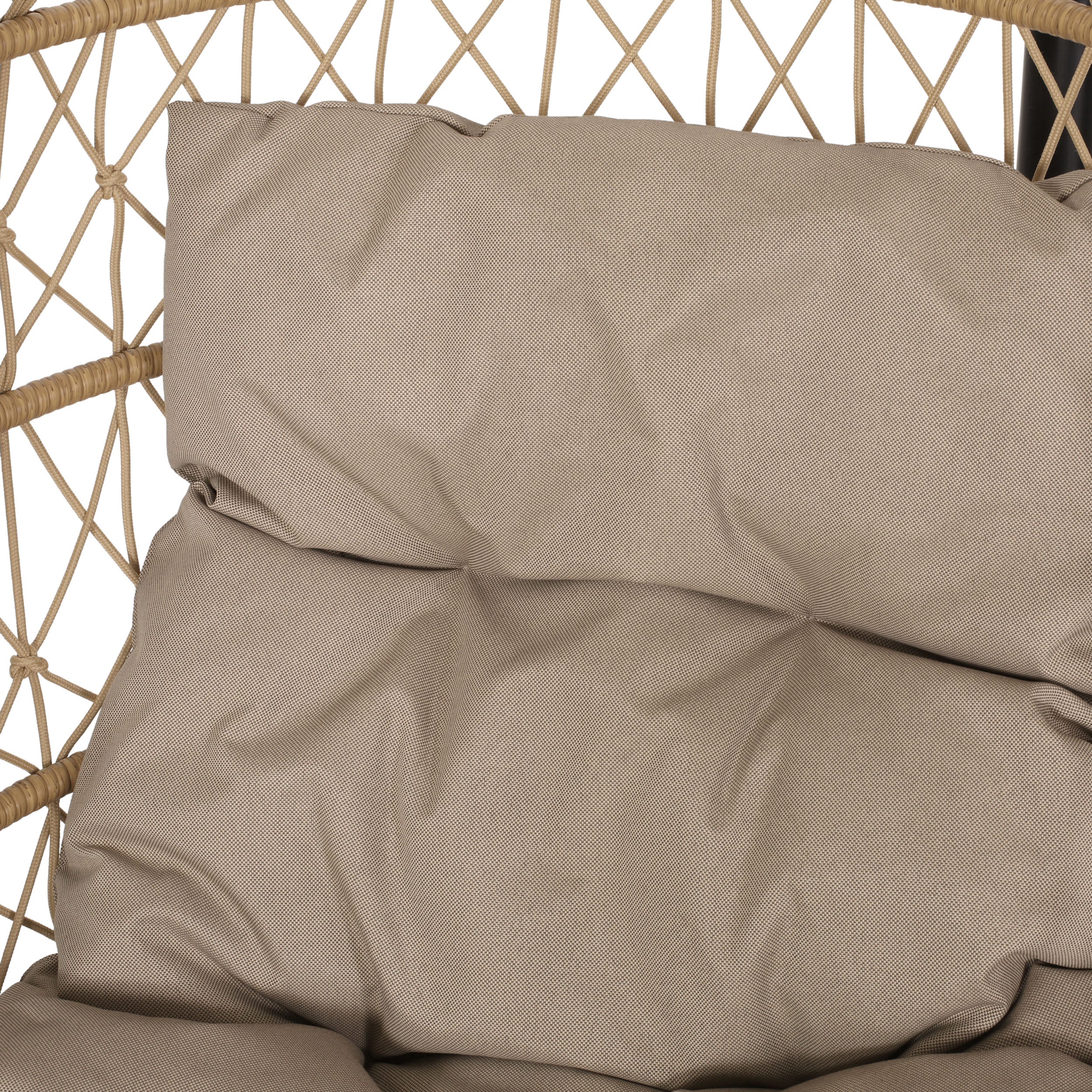 Fauteuil suspendu pliant Coloma d'extérieur en osier et corde avec support