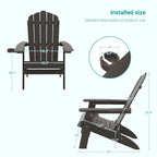Bonosuki Lot de 2 chaises pliantes Adirondack pour patio et brasero