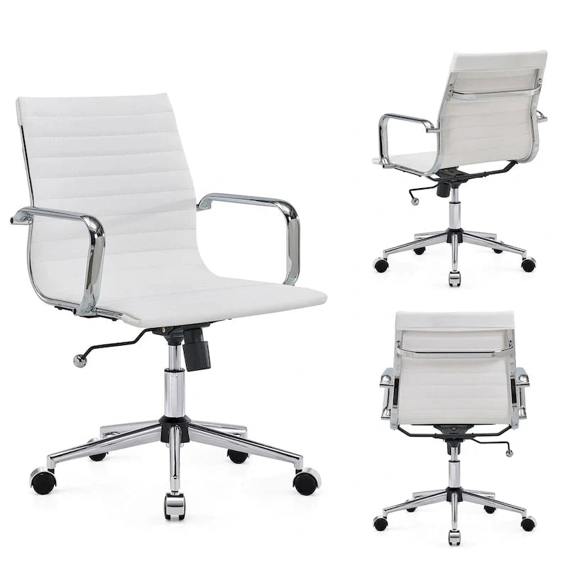 Chaise de bureau à dossier cannelé LUXMOD pour ordinateur et télétravail