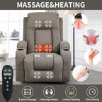 Fauteuil inclinable releveur électrique Lazy Boy, fauteuil de massage moderne à moteur unique avec chauffage lombaire, port de chargement USB, porte-gobelets