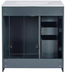 Meuble-lavabo simple de 30 po avec armoire et 3 tiroirs – Noir / Bleu / Vert / Indigo / Blanc