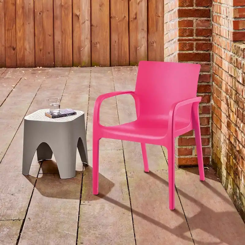 Fauteuil de salle à manger empilable toutes saisons Alissa en résine, lot de 2