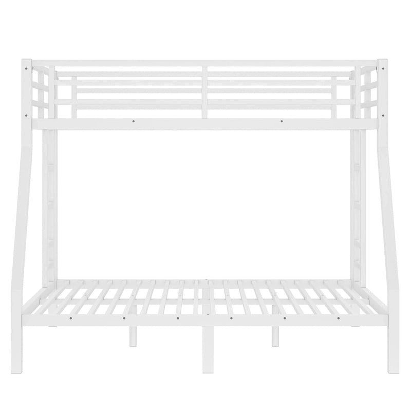 Lit superposé double en métal pour adolescents et adultes, gain de place, réduction du bruit, pas besoin de sommier, blanc