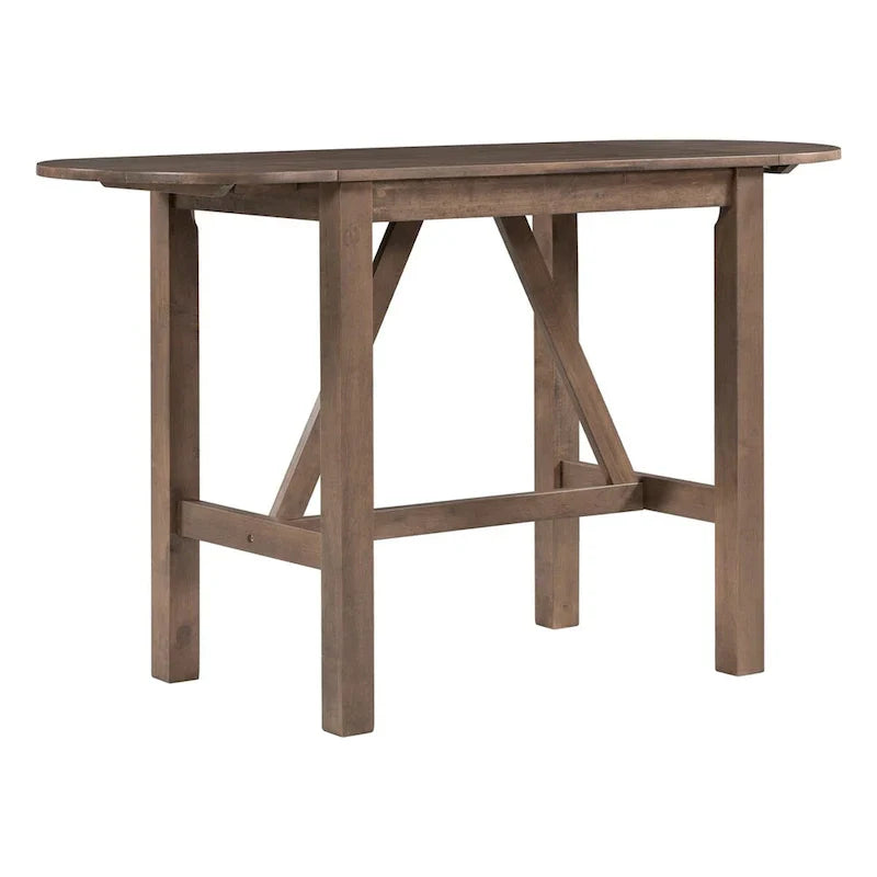 Ensemble de salle à manger 3 pièces en bois à hauteur de comptoir avec rallonge pliable