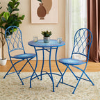 Ensemble bistrot pliant en métal Glitzhome pour extérieur, 3 pièces, table et chaises de patio