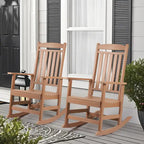 Ensemble de 2 chaises berçantes d'extérieur à dossier haut Vrakae pour tous les temps