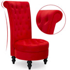 AVAWING Lot de 2 chaises de trône royales rembourrées et pieds en bois d'hévéa