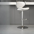 Tabouret de bar réglable pivotant à coussin en cuir