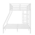 Lit superposé double en métal pour adolescents et adultes, gain de place, réduction du bruit, pas besoin de sommier, blanc