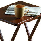 Tables de service pliantes pour télévision PJ Wood avec support de rangement compact, expresso, ensemble de 5 pièces - 36.38