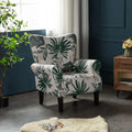 Fauteuil d'appoint moderne Erommy, fauteuil à dossier haut, canapé simple en tissu rembourré avec boutons et pieds en bois pour salon