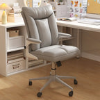 Chaise de bureau pivotante réglable en tissu blanc moderne
