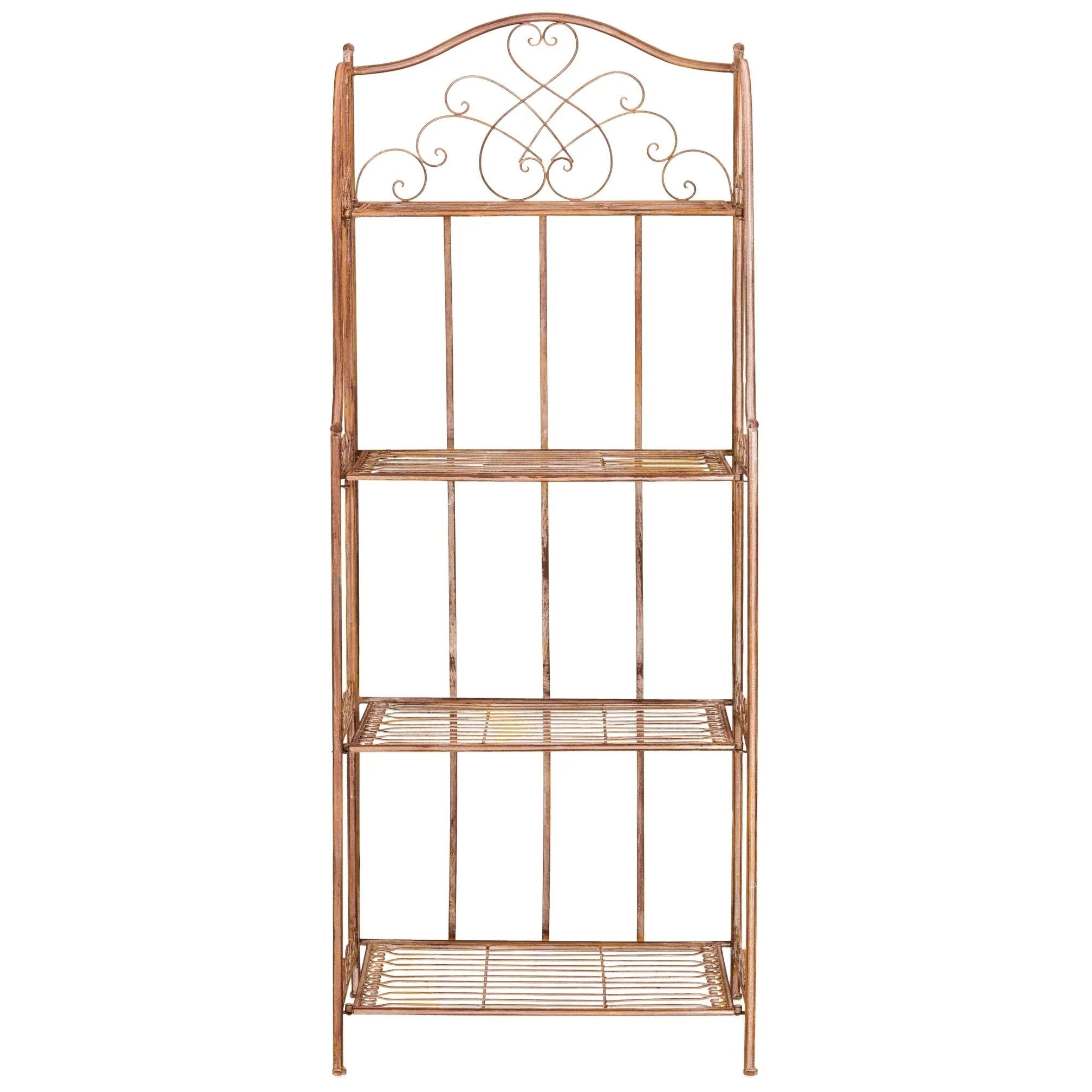 SAFAVIEH Bryn Étagère de boulanger d'extérieur victorienne en fer forgé à 4 niveaux - 63,5 cm l x 38,1 cm P x 160 cm H - 25L x 15P x 63H