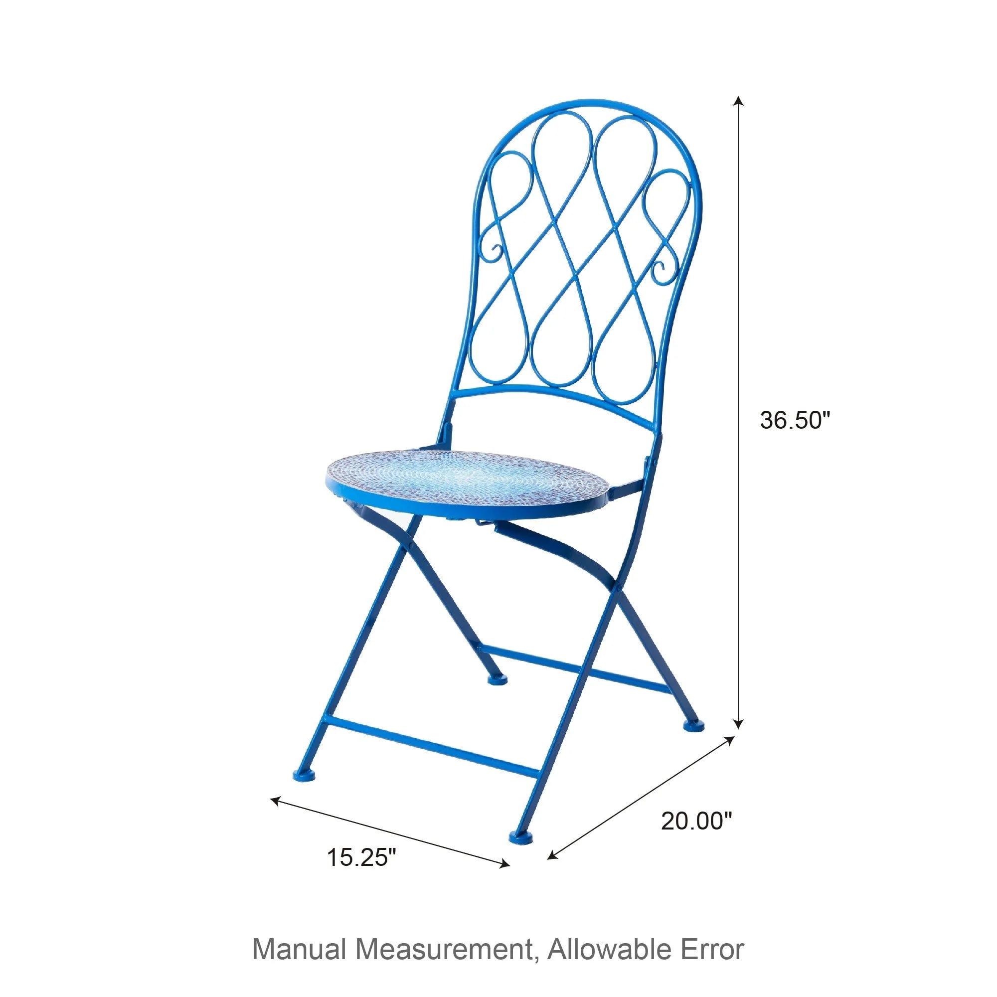 Ensemble bistrot pliant en métal Glitzhome pour extérieur, 3 pièces, table et chaises de patio