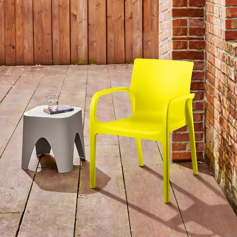 Fauteuil de salle à manger empilable toutes saisons Alissa en résine, lot de 2