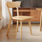 Chaise de salle à manger moderne sans accoudoirs, en bois, à dossier bas et ouvert