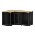 Grand meuble de caisse d'angle pour 2 chiens, cage pour chien en forme de L - 58,7X41,1