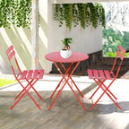 Ensemble bistrot pliant en métal 3 pièces, salon de conversation intérieur/extérieur résistant aux intempéries pour patio, cour, jardin
