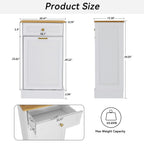 Meuble de Rangement en Bois pour Poubelle de Cuisine avec Dessus de Comptoir et Tiroir