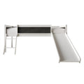 Lit mezzanine bas classique double CraftPorch avec tableau noir, toboggan et échelle