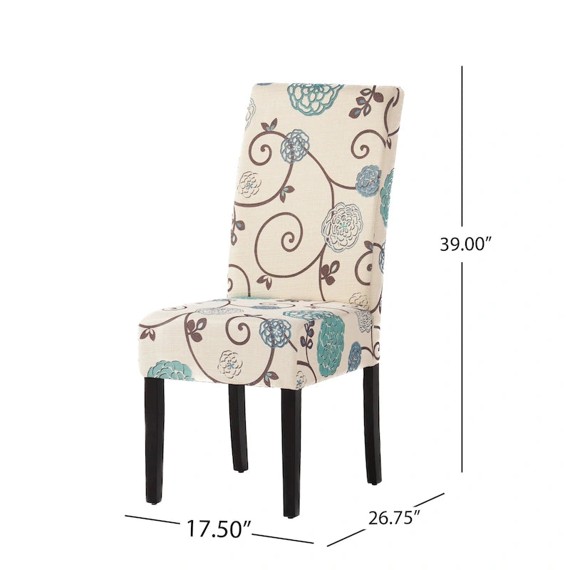 Chaises de salle à manger tapissées à motifs Pertica (lot de 4) par Christopher Knight Home