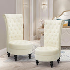 AVAWING Lot de 2 chaises de trône royales rembourrées et pieds en bois d'hévéa