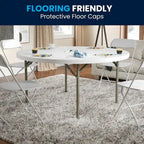 Table de réception pliante ronde en plastique de 1,5 m avec surface épaisse de 5 cm