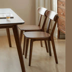 Chaise de salle à manger moderne sans accoudoirs, en bois, à dossier bas et ouvert