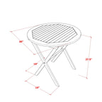 East West Furniture Ensemble Bistro de conversation d'extérieur comprenant une table basse ronde en bois et 2 chaises pliantes, Huile naturelle