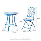 Ensemble bistrot pliant en métal Glitzhome pour extérieur, 3 pièces, table et chaises de patio